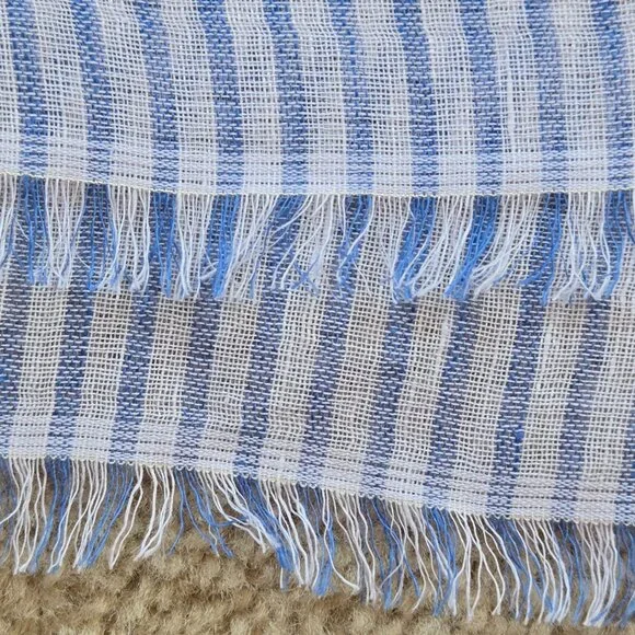 NWOT GAP Linen Cotton Large Striped Wrap Scarf Shawl - Picture 4 of 7